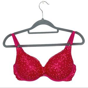 Victoria’s Secret Red Embroidered Push-Up Bra - Size 34D